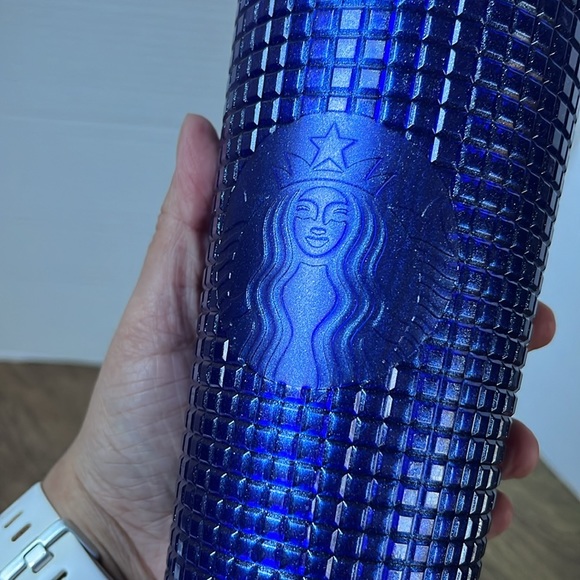 NWT Starbucks Blueberry Venti Cup ‘Cobalt Blue Pearl Grid’ Glitter Tumbler - Picture 9 of 12